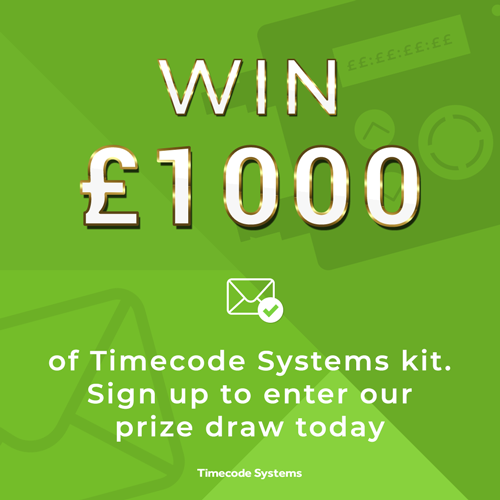 Image outlining entry details for Timecode Systems £1000 prize draw